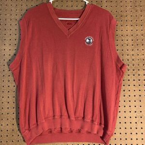 Cutter‎ & Buck Sweater Vest Red Golf Sleeveless Pullover XL Cotton Pebble Beach